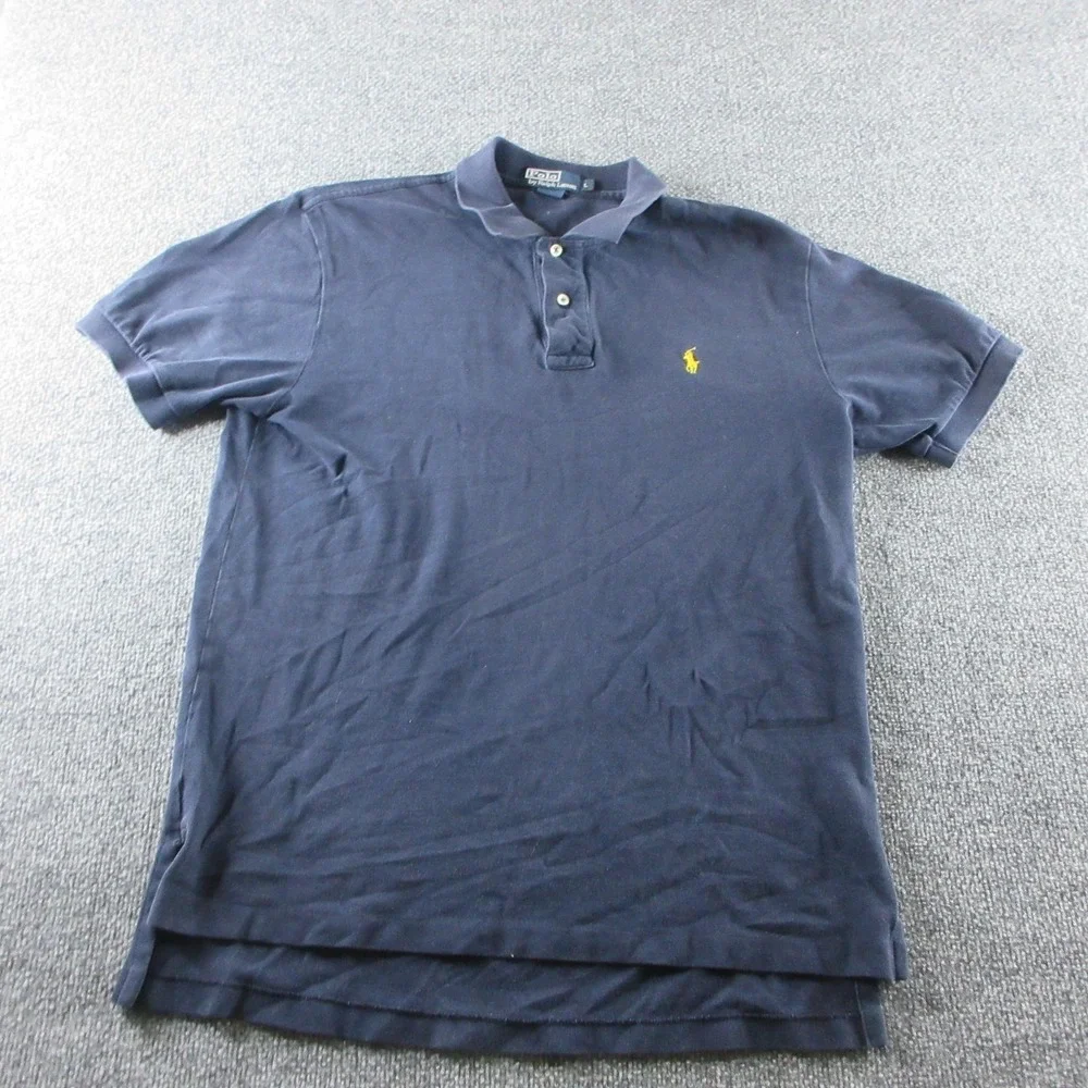 Polo Ralph Lauren Polo Shirt Mens L Blue Short Sleeve Cotton Pony Logo Casual